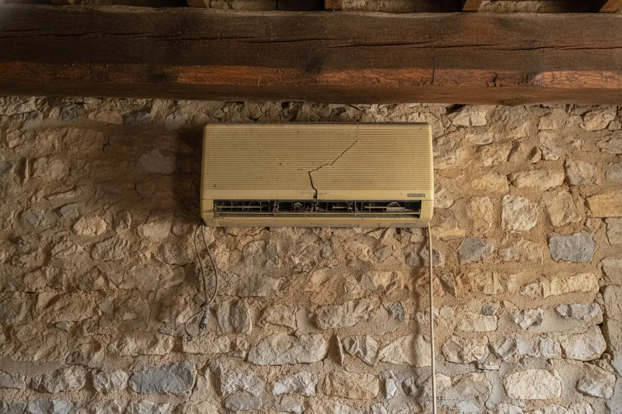 Avant pose de climatisation dans une maison ancienne à Marguerittes